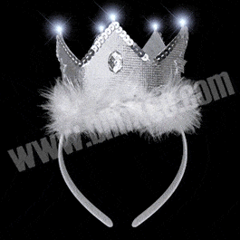 LED White Tiara Crown Headband All Products 3