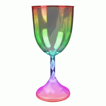 Wine Drinking Glass Long Stem Simple Rainbow Multicolor
