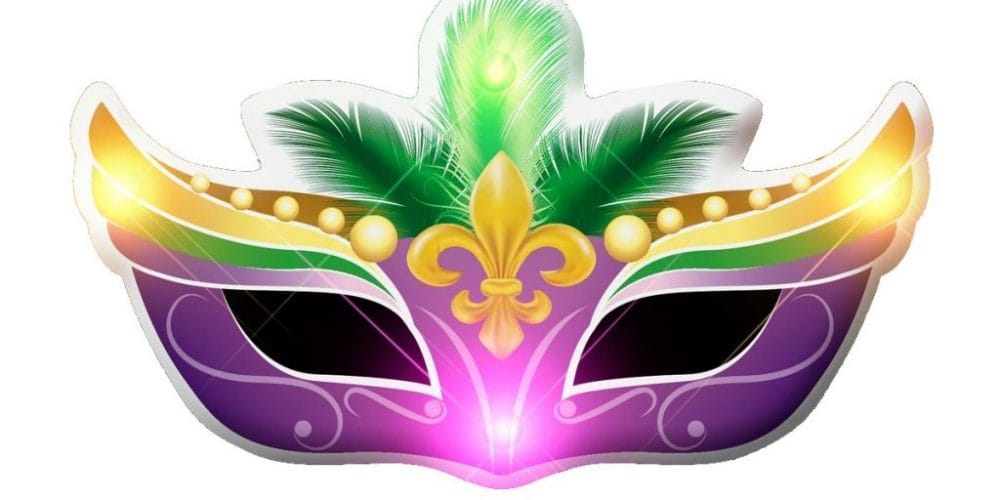 Carnival New Orleans Mardi Gras Mask Flashing Body Light Lapel Pins All Body Lights and Blinkees