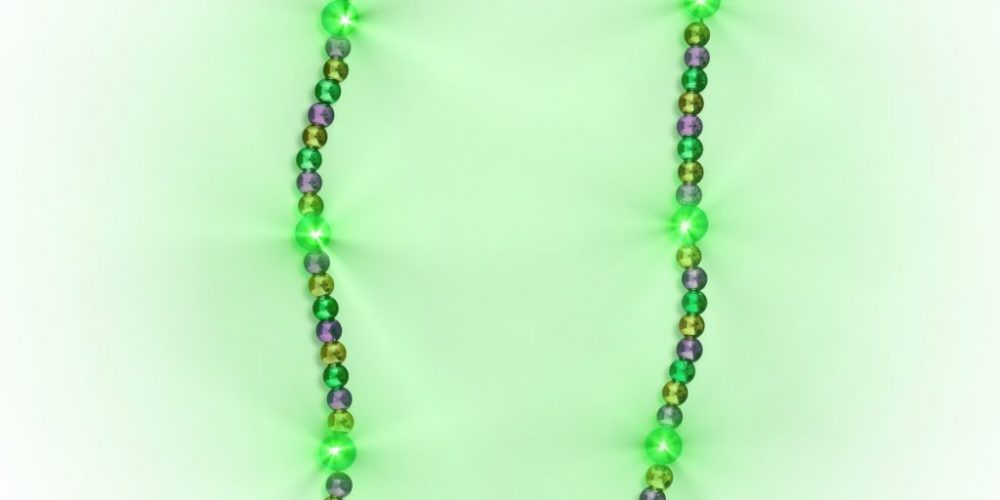 Flashing Mardi Gras Metallic Beaded Necklace All Products