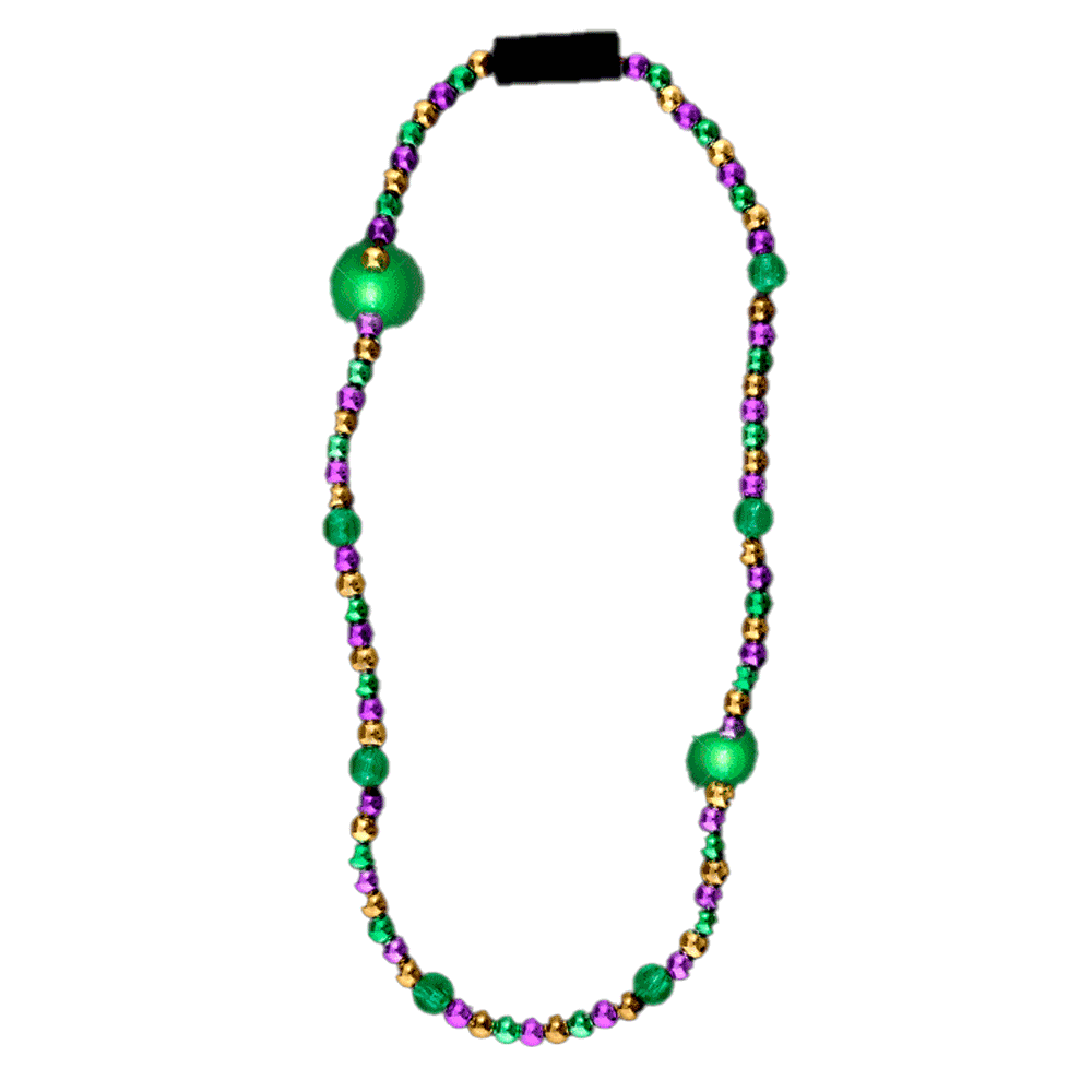 Flashing Mardi Gras Metallic Beaded Necklace All Products 4