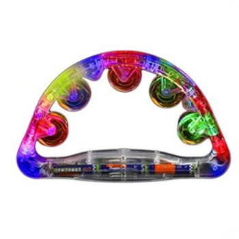 Light Up Large Tambourine Rainbow Multicolor
