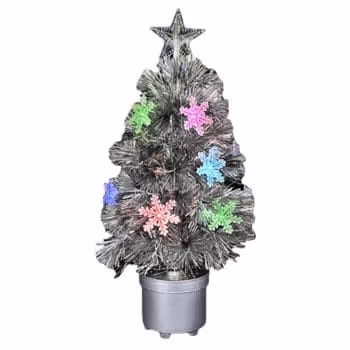 Silver Mini Christmas Tree with Color Changing Lights Light Up Christmas Decoration All Products 3