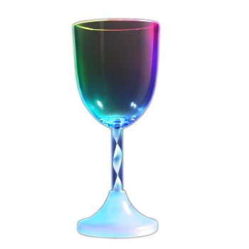 Wine Drinking Glass Long Stem Rainbow Multicolor