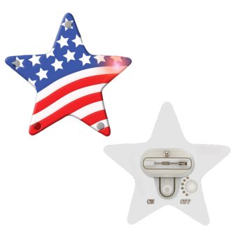 USA Star Flashing Body Light Lapel Pins 4th of July
