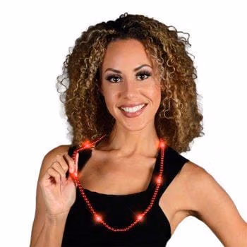 LED Necklace with Red Beads 4th of July