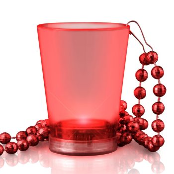 Light Up Red Shot Glass on Red Beaded Necklaces All Products