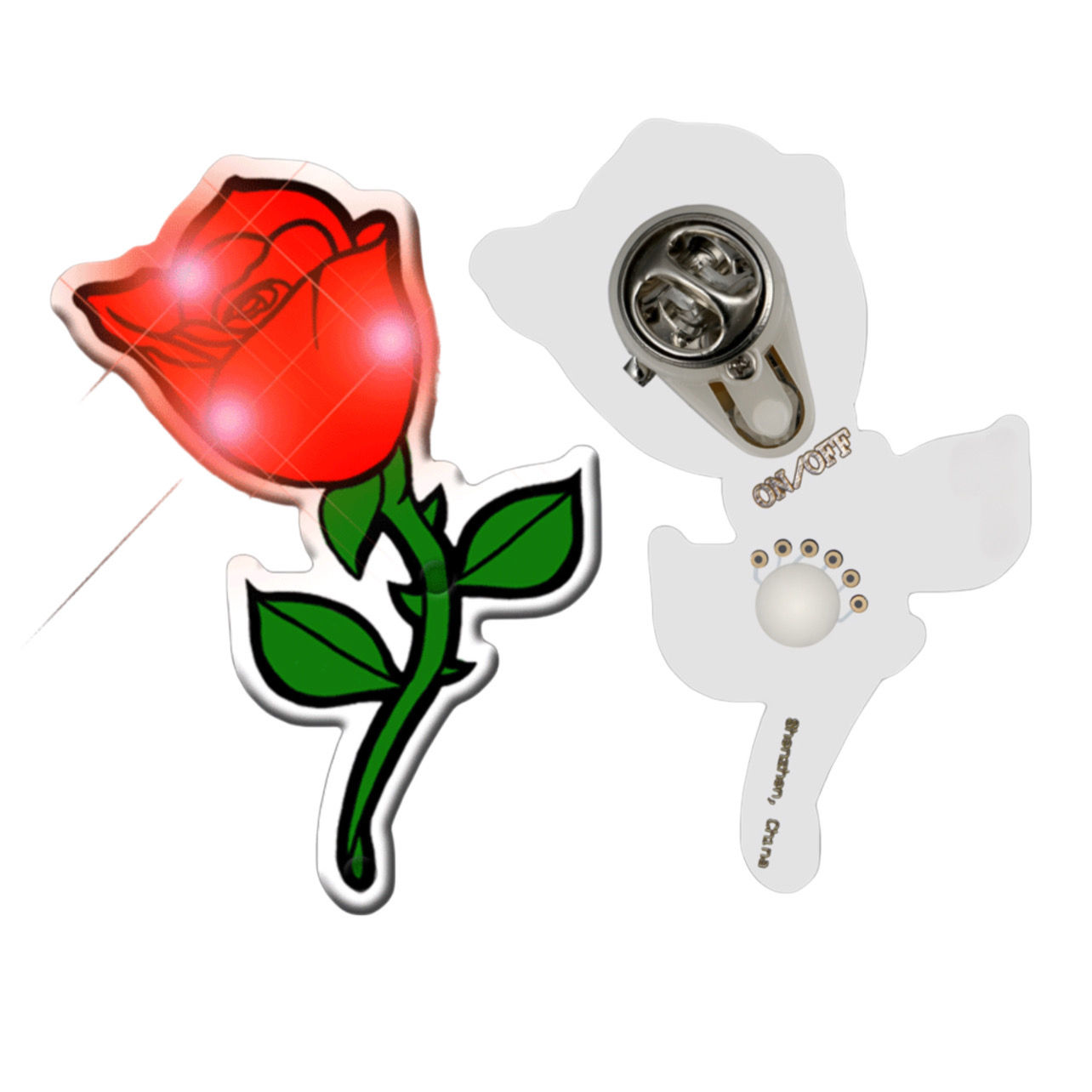 Rose Flashing Body Light Lapel Pins All Products 7