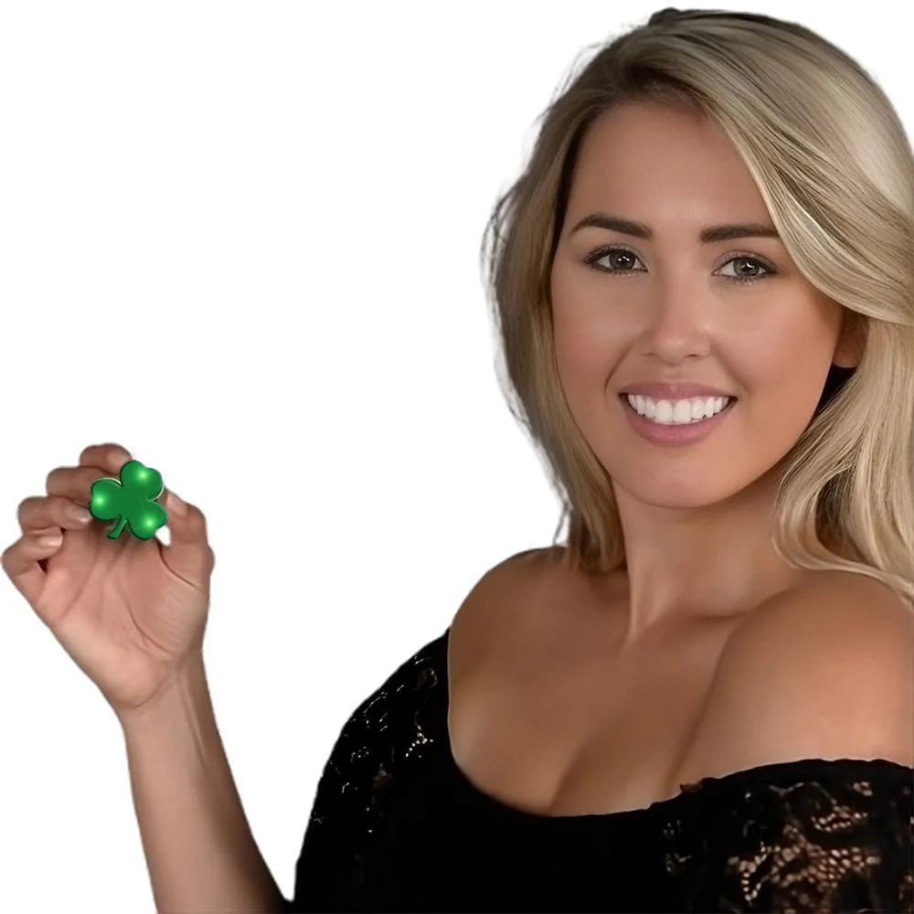 Jade Shamrock Flashing Body Light Lapel Pins All Products 3