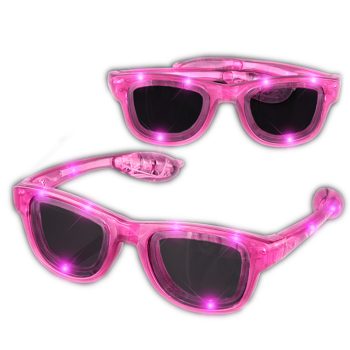 Pink LED Nerd Glasses Pink