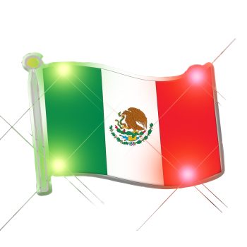 Mexican Flag Flashing Body Light Lapel Pins All Body Lights and Blinkees