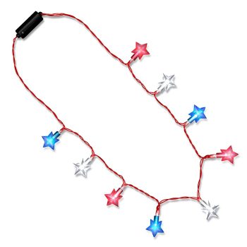 Patriotic Star String Lights Necklace 4th of July