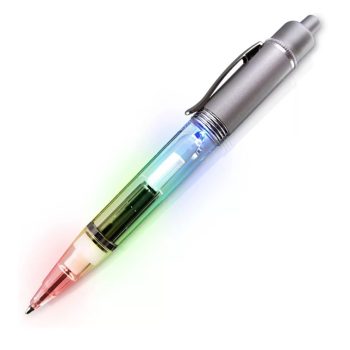 Silver Barrel Multi Colored LED Pen All Products