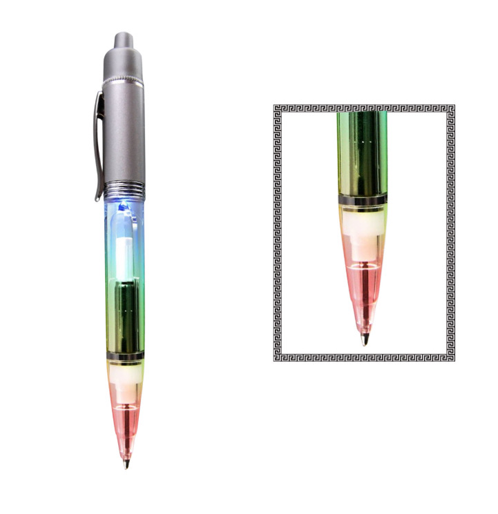 Silver Barrel Multi Colored LED Pen All Products 5