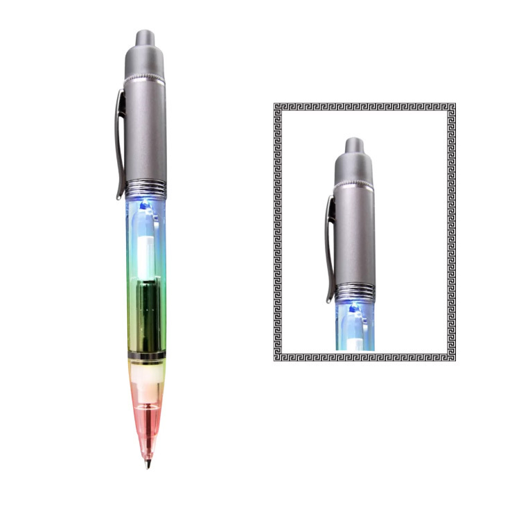 Silver Barrel Multi Colored LED Pen All Products 6