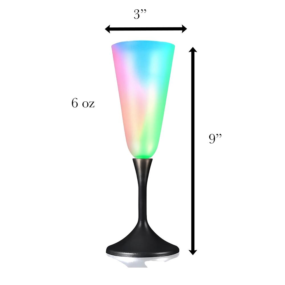 LED Frosted Champagne Glass with Black Base All Products 4