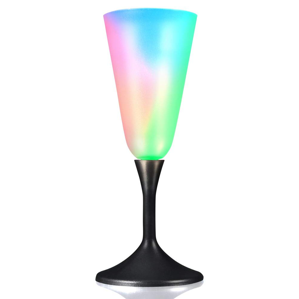 LED Frosted Champagne Glass with Black Base All Products 3