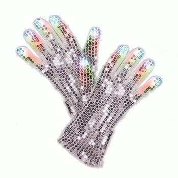 LED Gloves Multicolor LEDs with Sequins Rainbow Multicolor