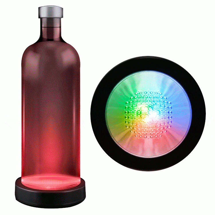 Multicolor LED Switch Activated Bottle Base Light Display Drink Coaster All Products