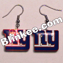 New York Giants Pierced Flashing Earrings All Products