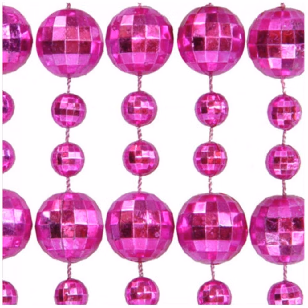 Round Disco Bead Necklace Pack of 12 Pink All Products 3