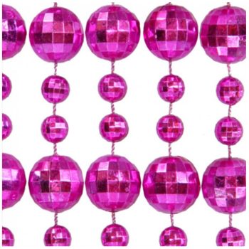 Round Disco Bead Necklace Pack of 12 Pink All Products
