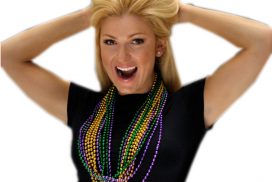 Purple Gold and Jade Disco Bead Mardi Gras Necklace Pack of 12 All Products