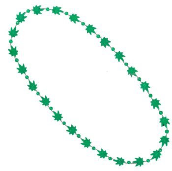 Pot Leaf Bead Necklaces Green Pack of 12 420