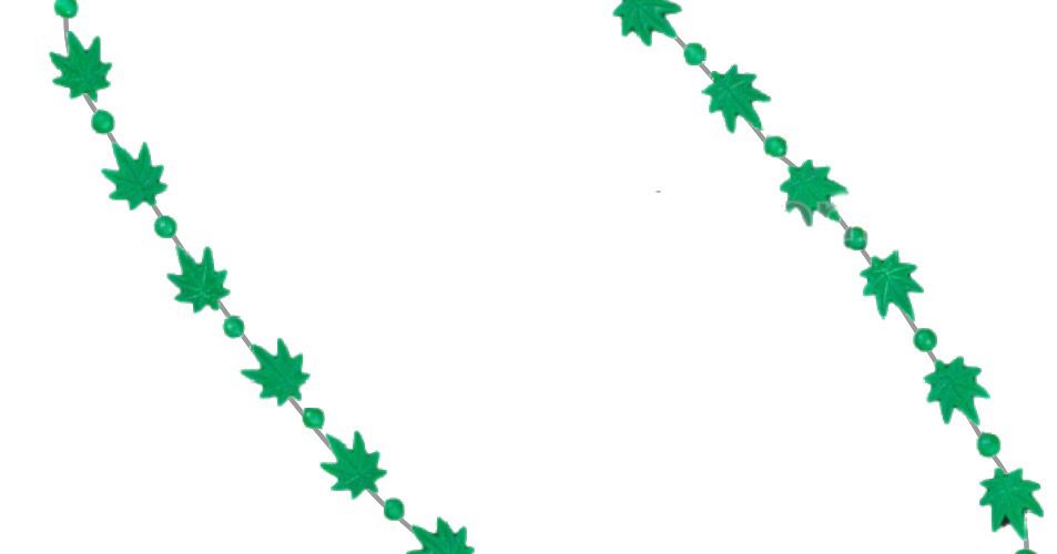 Pot Leaf Bead Necklaces Green Pack of 12 420