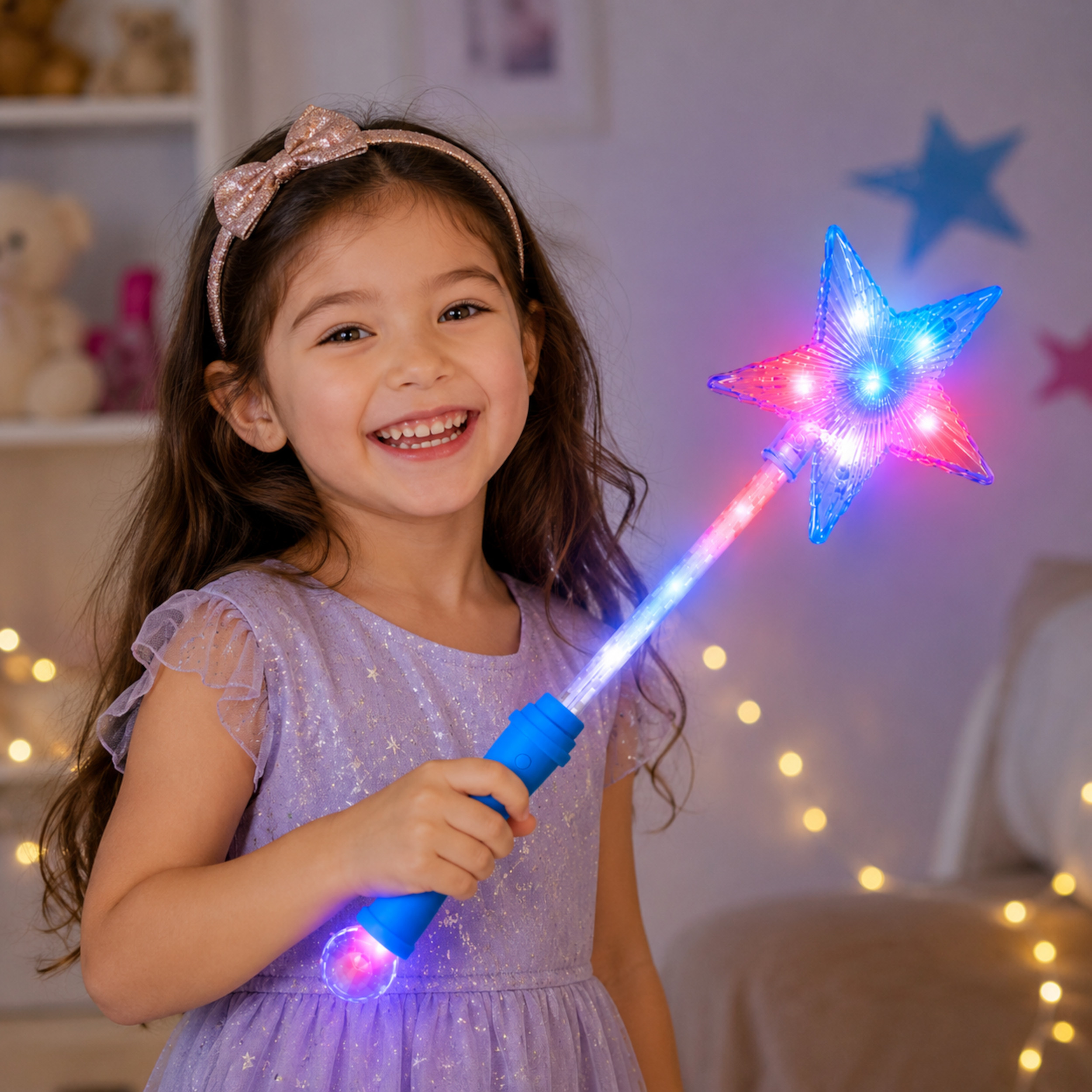 Crystal Star Wand with Red White and Blue LEDs 4th of July Crystal Star Wand with Red White and Blue LEDs 4th of July 3