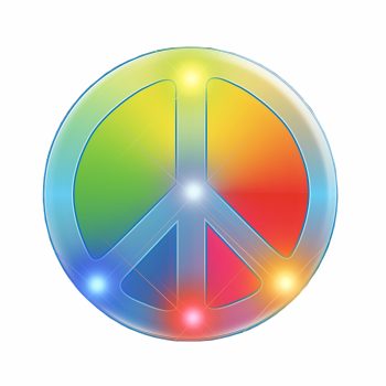 Peace Sign Rasta Colors Flashing Body Light Lapel Pins Clubs, Concerts, Festivals, Disco