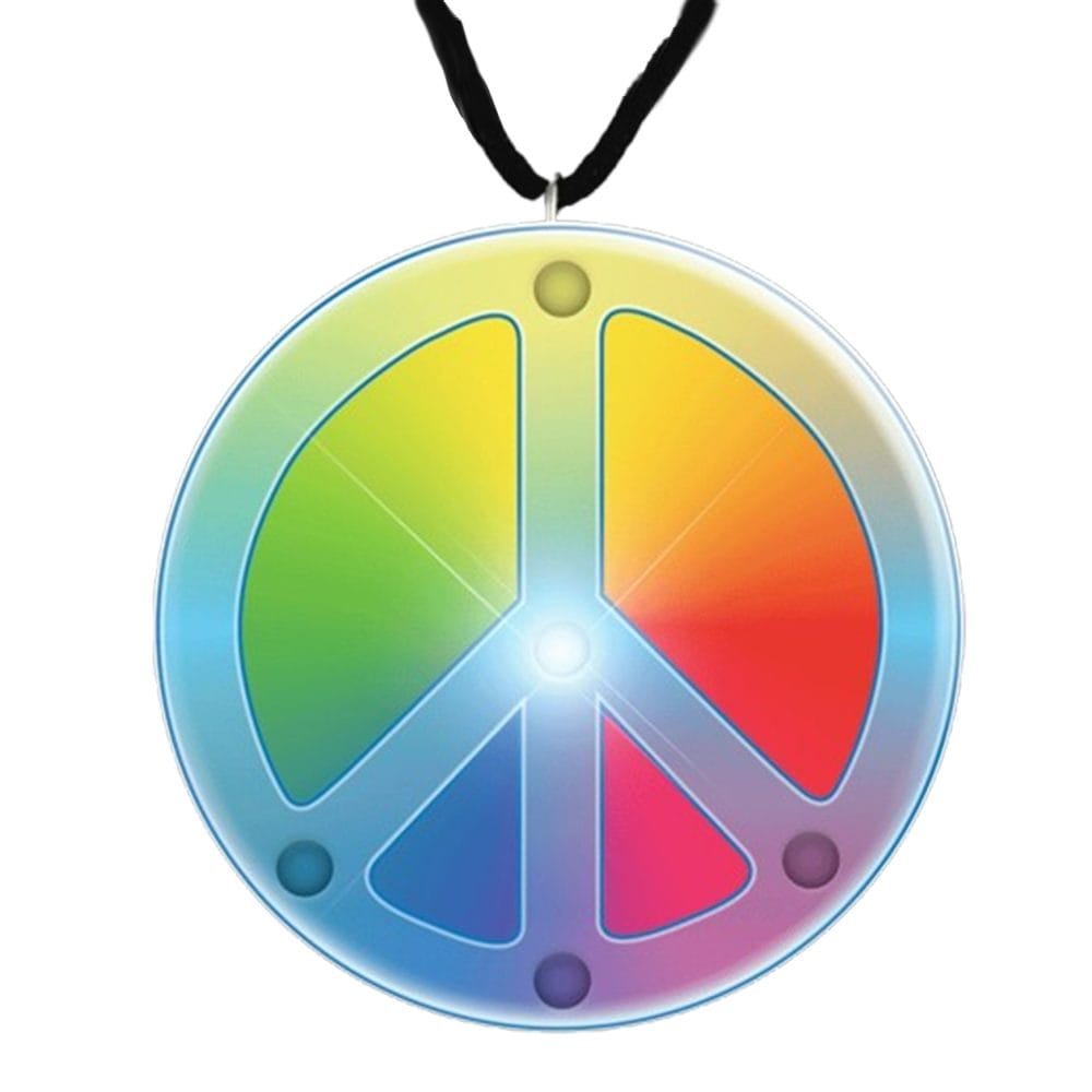 Rainbow Peace Sign Necklace Flashing Body Light All Products 3