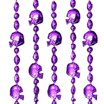 Football Helmet Bead Necklaces Metallic Purple Pack of 12 Beads