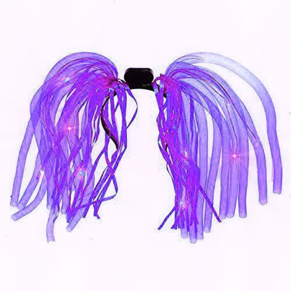 Purple LED Noodle Headband Flashing Dreads Halloween Headwear 6