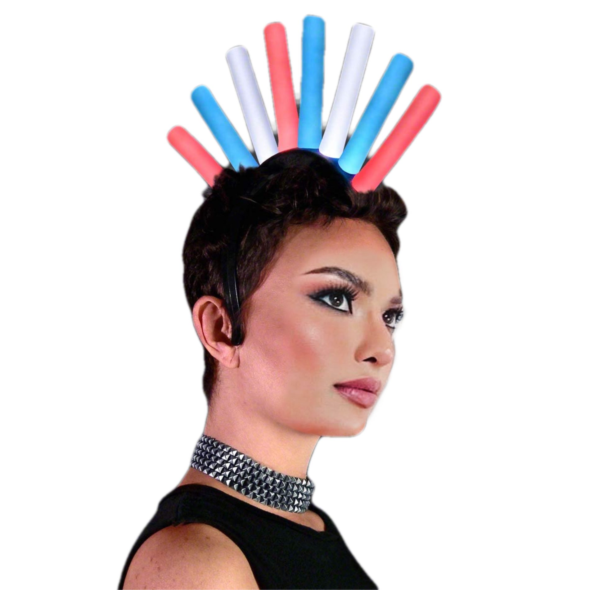 LED Foam Stick Mohawk Red White Blue 4th of July 4