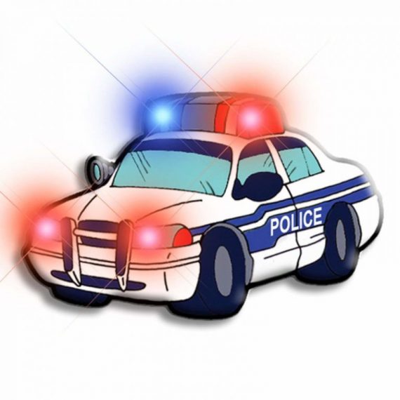 Police Car Flashing Body Light Lapel Pins | Best Glowing Party Supplies