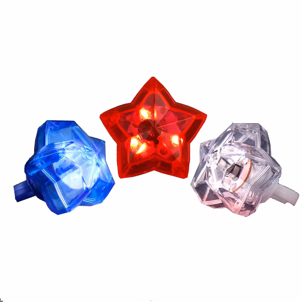 Huge Gem Star Ring Red White Blue Pack of 24 4th of July 3