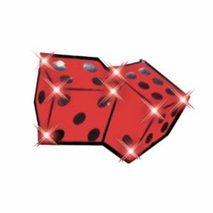 Dice Flashing Battery Operated Body Light Lapel Pins All Body Lights and Blinkees