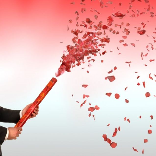 Red and White Rose Petals Confetti Cannon 16 Inch All Products 3