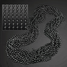 Round Disco Bead Necklace Pack of 12 Black All Products