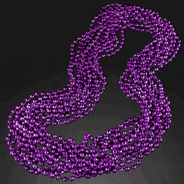 Round Disco Bead Necklace Pack of 12 Purple All Products 3