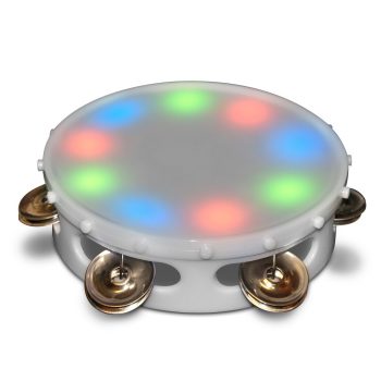 LED Multi Colored Round Tambourine Rainbow Multicolor