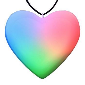 Sculpted Heart Necklace Rainbow Multicolor