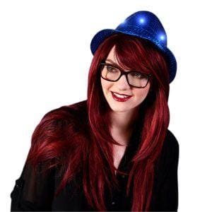 LED Flashing Fedora Hat with Blue Sequins All Products