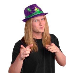 Light Up Mardi Gras Fleur de Lis Fedora All Products