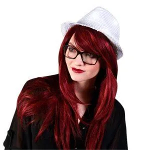 White Sequin Fedora