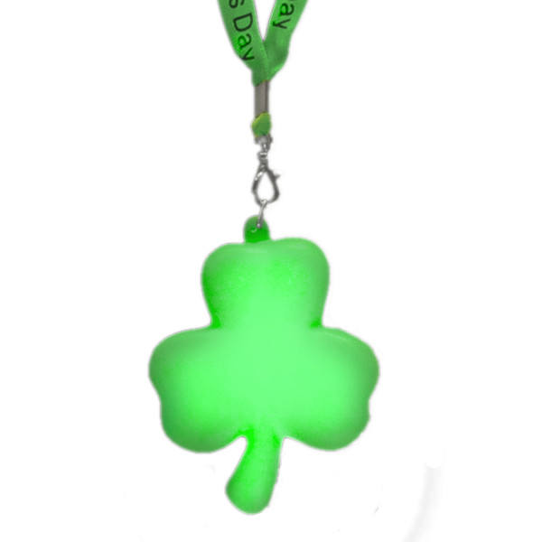 Shamrock Charm Necklace with Green Lightup Lanyard All Products