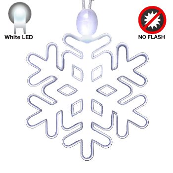 White Snowflake LED Acrylic Necklace Lighted Christmas Necklaces