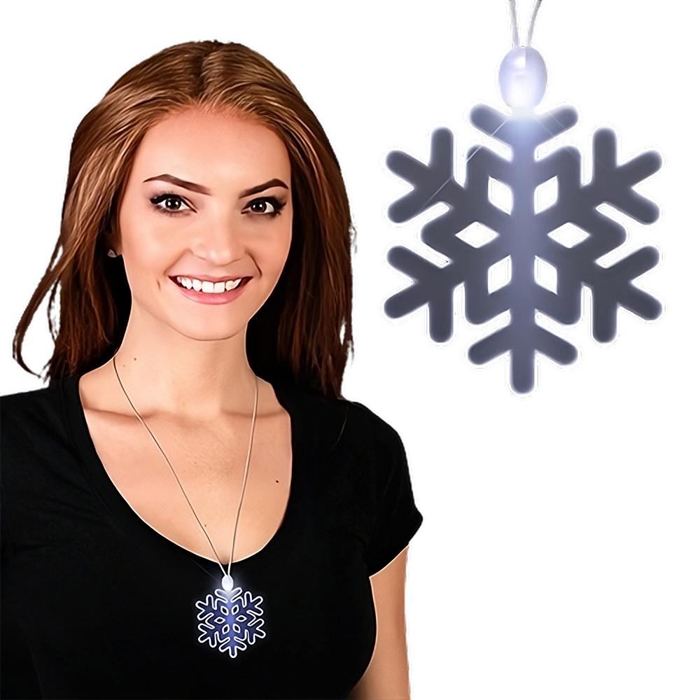 White Snowflake LED Acrylic Necklace All Products 5