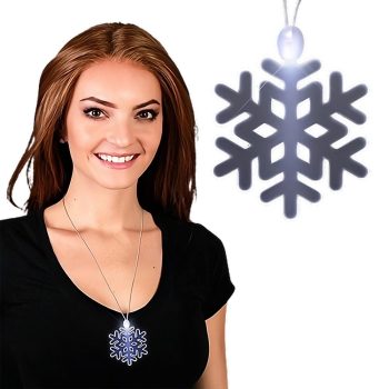 White Snowflake LED Acrylic Necklace Lighted Christmas Necklaces